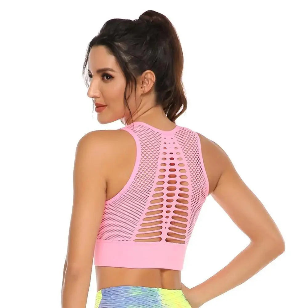 Women's Backless Sports Bra – Yoga & Gym Workout Top