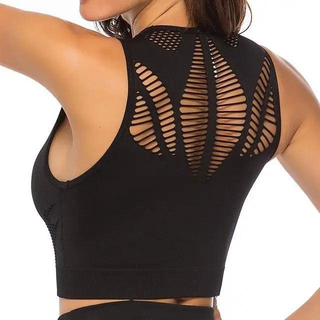 Women's Backless Sports Bra – Yoga & Gym Workout Top