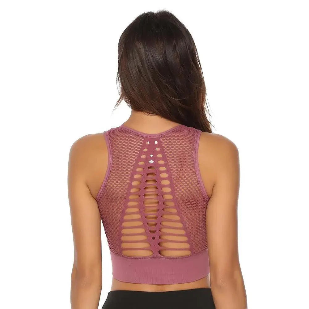 Women's Backless Sports Bra – Yoga & Gym Workout Top