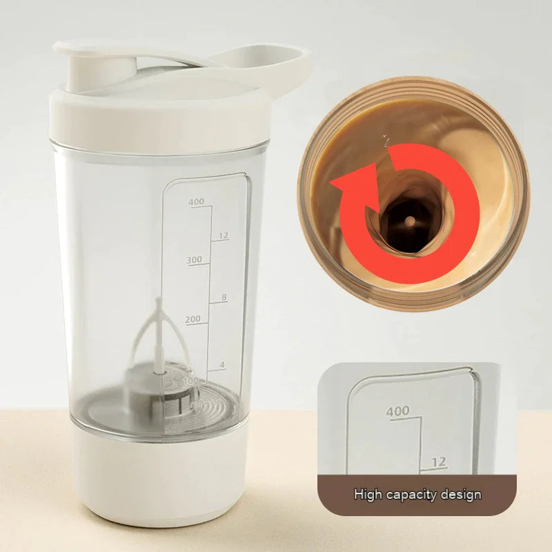 400ml Electric Protein Shaker Bottle — USB Rechargeable