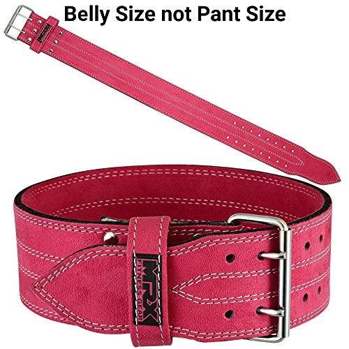 Leather Powerlifting Belt — 4" Wide, Pink