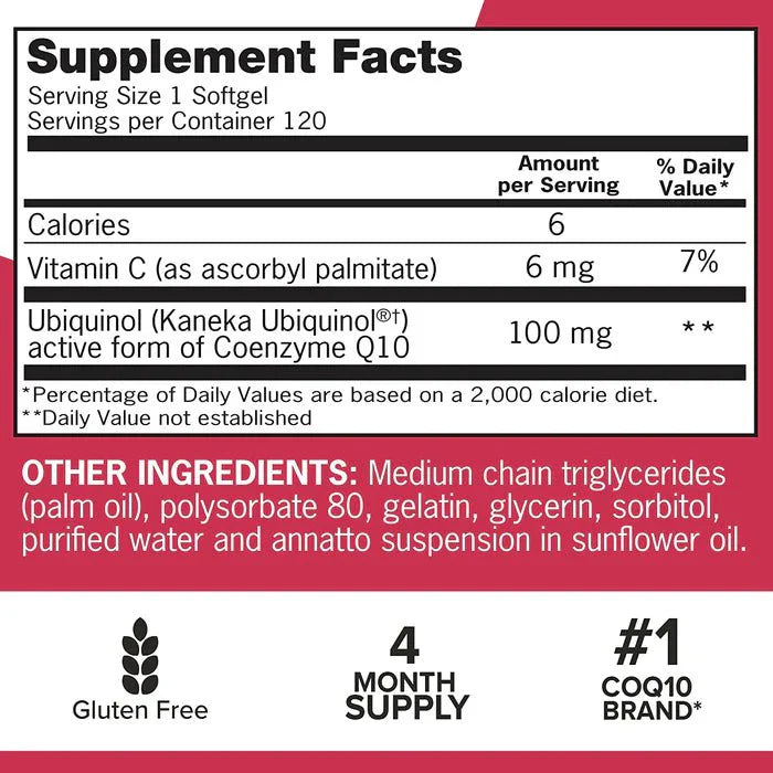 Qunol Mega Ubiquinol CoQ10, 100 mg -120 Caps