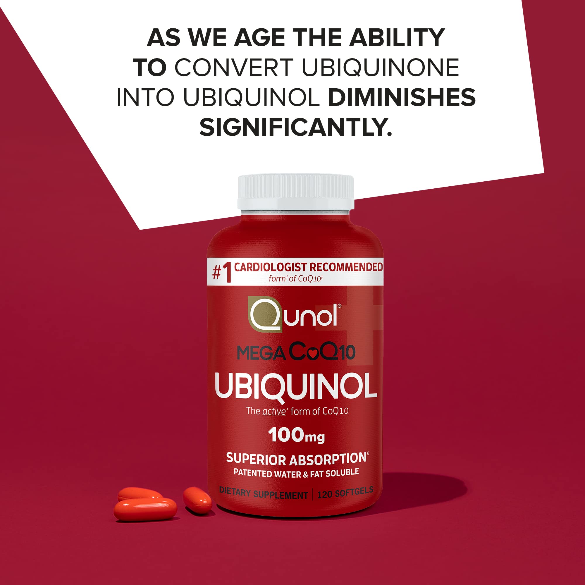Qunol Mega Ubiquinol CoQ10, 100 mg -120 Caps