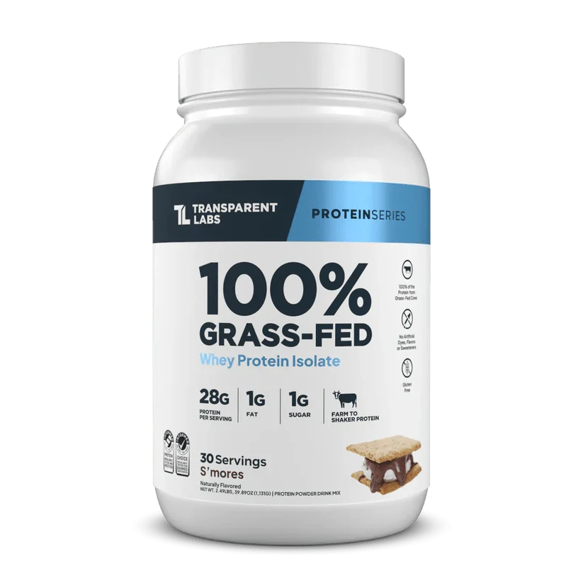 Transparent Labs 100% Grass-Fed Whey Isolate Protein Powder (30 Servings)