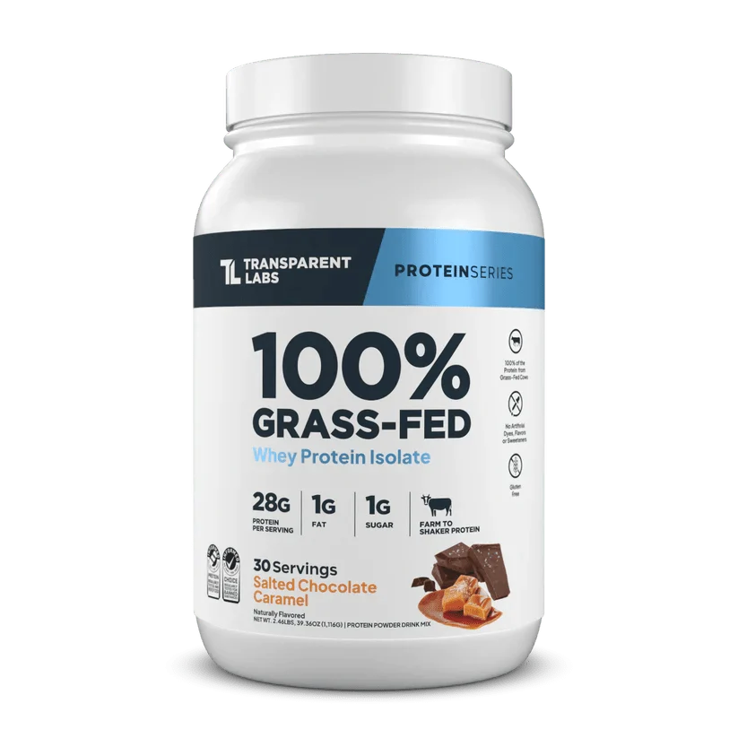 Transparent Labs 100% Grass-Fed Whey Isolate Protein Powder (30 Servings)