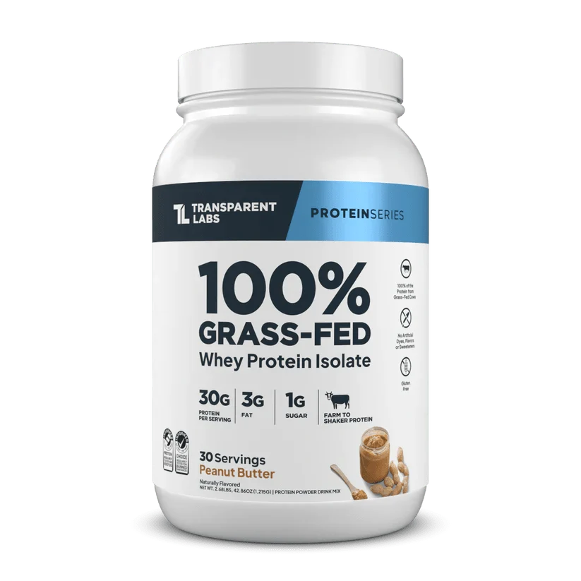 Transparent Labs 100% Grass-Fed Whey Isolate Protein Powder (30 Servings)