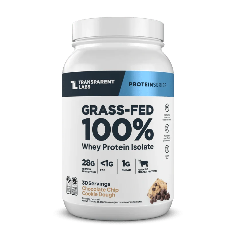 Transparent Labs 100% Grass-Fed Whey Isolate Protein Powder (30 Servings)