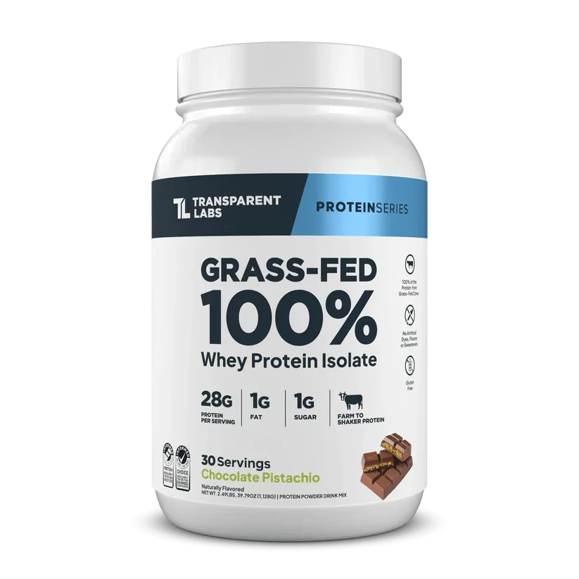 Transparent Labs 100% Grass-Fed Whey Isolate Protein Powder (30 Servings)